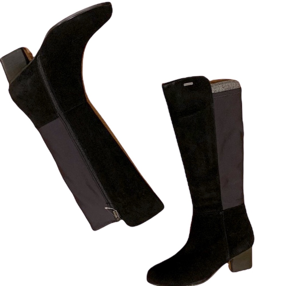 NIB VALDINI 50/50 Canada Ivy Black Suede Stretch Cal…